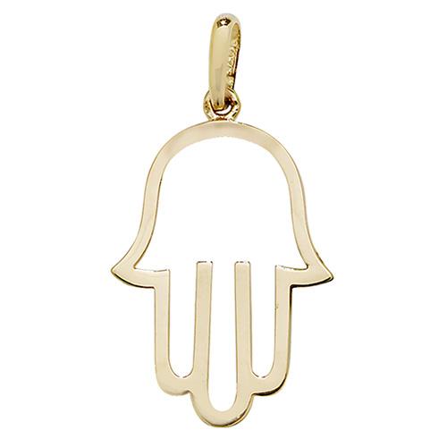Gold Hamsa Hand Pendant in Openwork Design Necklaces & Pendants Treasure House Limited 