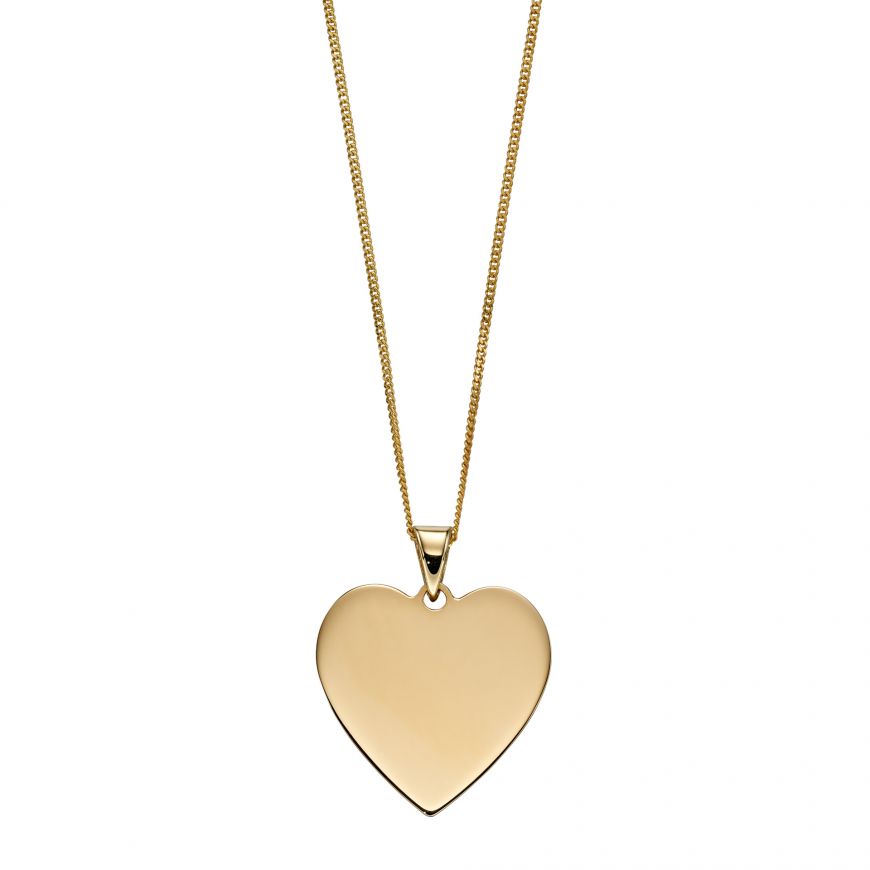 Engravable Gold Heart Pendant Jewellery Gecko 