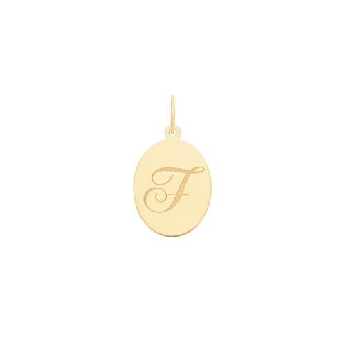 Gold Oval Disc Initial Pendant Jewellery Treasure House Limited F