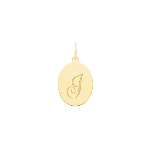 Gold Oval Disc Initial Pendant Jewellery Treasure House Limited I 