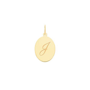 Gold Oval Disc Initial Pendant Jewellery Treasure House Limited J 