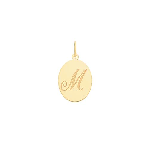 Gold Oval Disc Initial Pendant Jewellery Treasure House Limited M