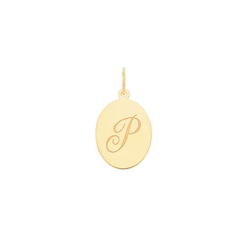 Gold Oval Disc Initial Pendant Jewellery Treasure House Limited P