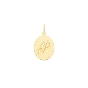 Gold Oval Disc Initial Pendant Jewellery Treasure House Limited P 