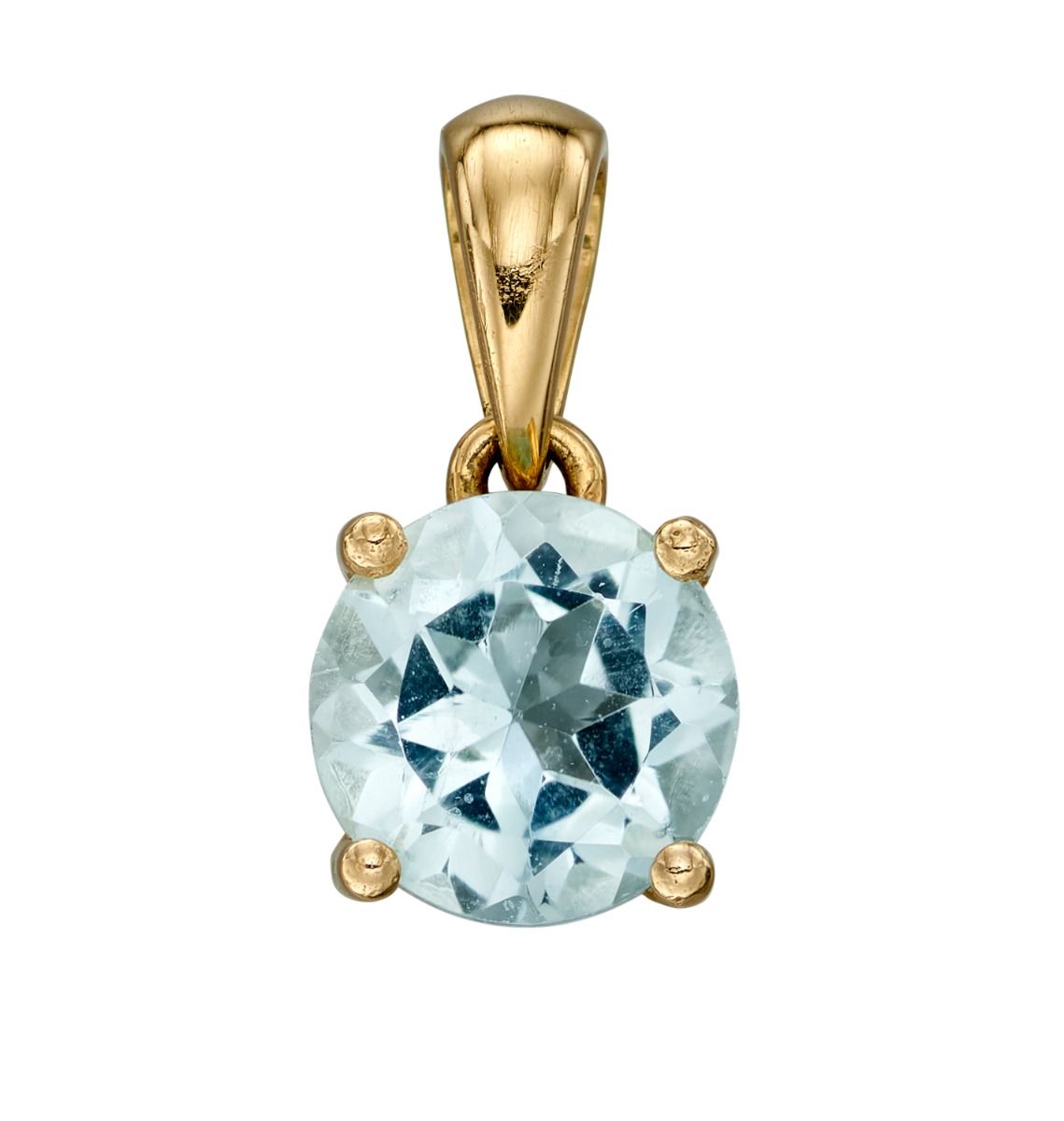 Gold March Birthstone Pendant - Aquamarine Jewellery Gecko 