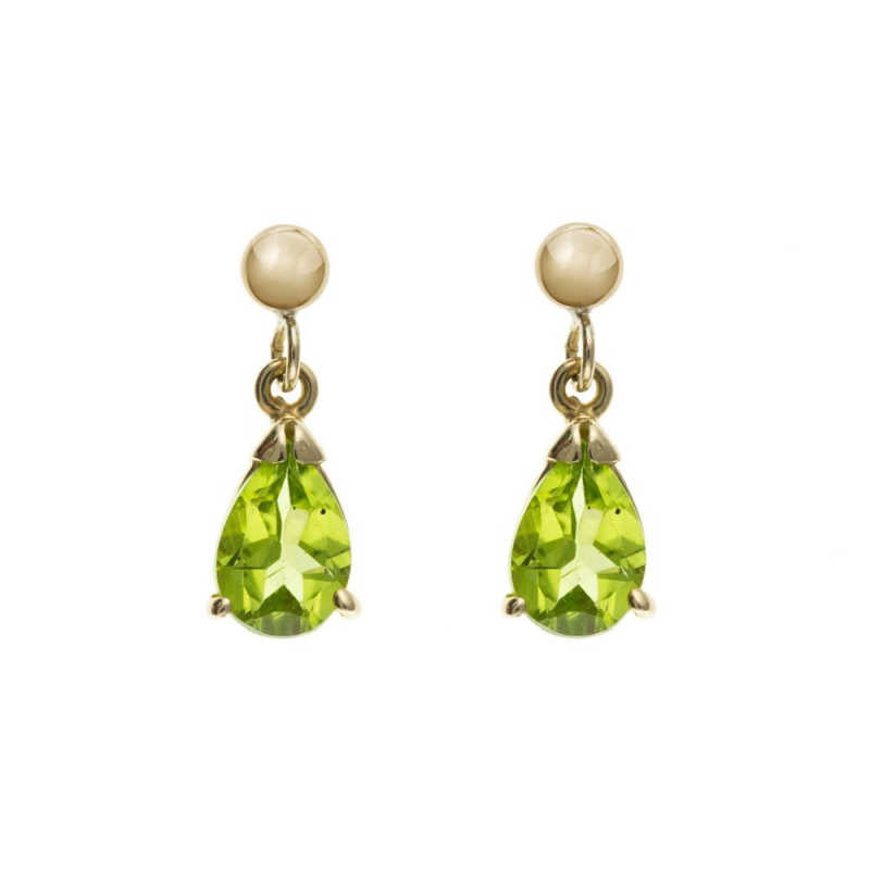 Gold Peridot Drop Earrings Earrings Ian Dunford 