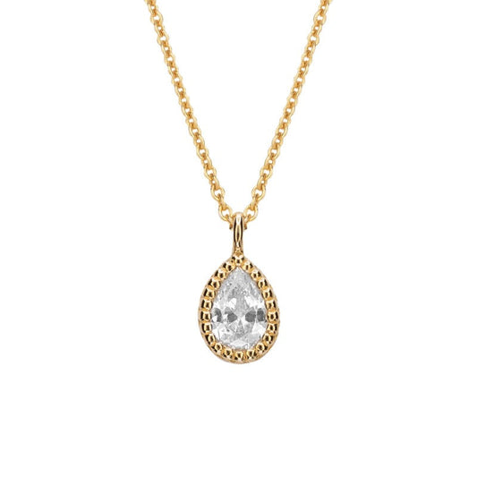 Dainty Teardrop Necklace with Cubic Zirconia Necklaces Gecko 