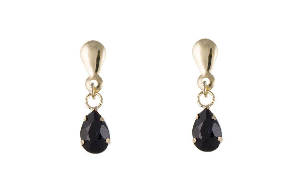 Gold Sapphire Teardrop Drop Earrings Jewellery Ian Dunford 