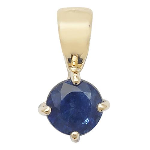 Gold Sapphire Round Pendant Necklaces & Pendants Treasure House Limited