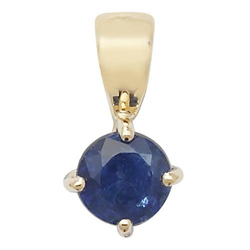 Gold Sapphire Round Pendant Necklaces & Pendants Treasure House Limited 