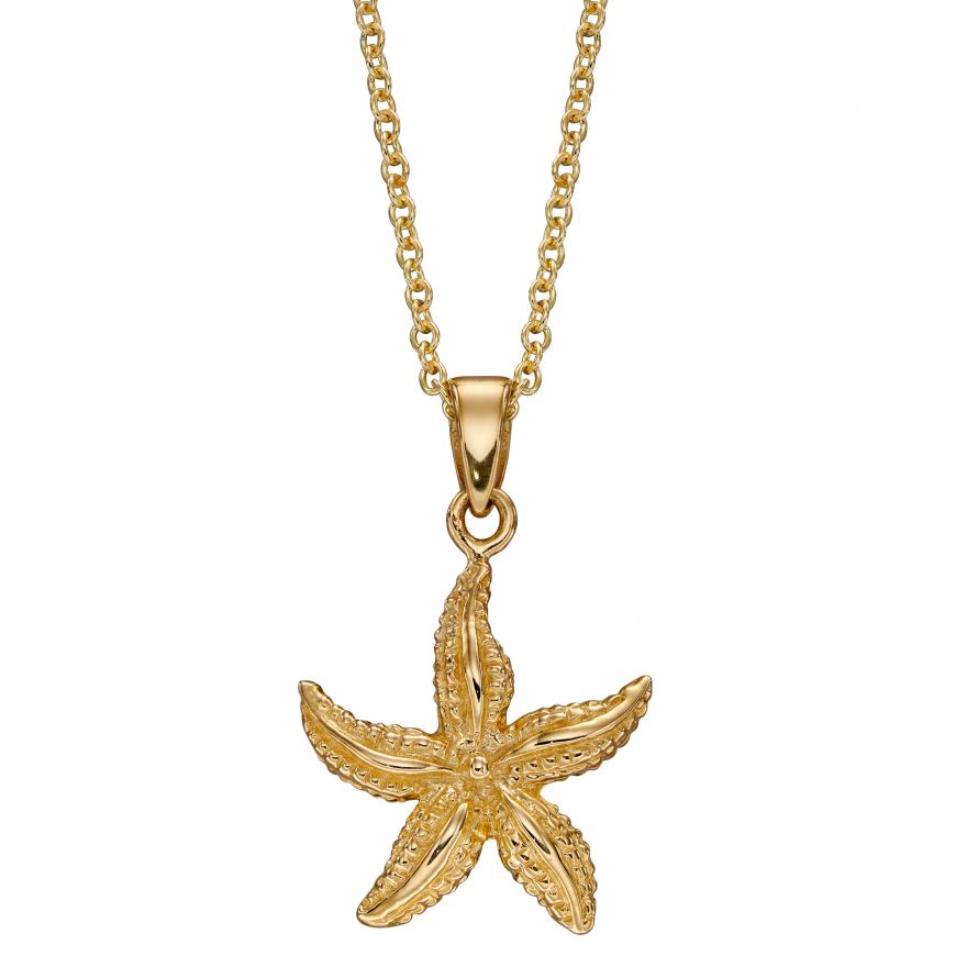 Gold Starfish Pendant Necklaces & Pendants Gecko