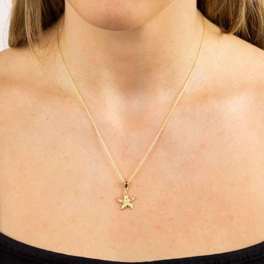 Gold Starfish Pendant Necklaces & Pendants Gecko