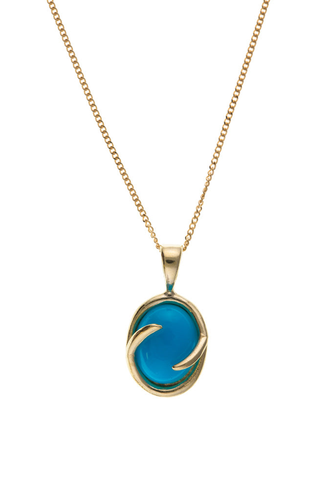 Gold Turquoise Pendant and Chain