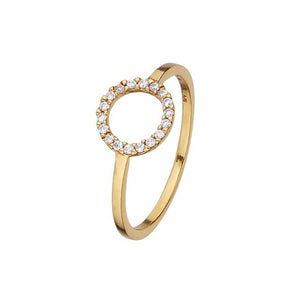 Gold Circle Ring with Cubic Zirconia Jewellery Amazing S 
