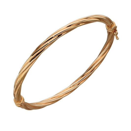 Gold Twisted Bangle Jewellery Carathea 