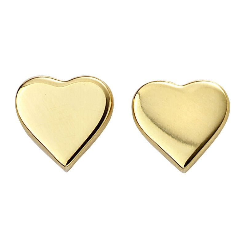 Gold Plated Silver Heart Stud Earrings Earrings Carathea