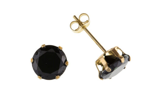 Silver Black Cubic Zirconia Stud Earrings Ian Dunford 