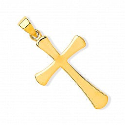Gold Cross Pendant with Oval Edges Necklaces & Pendants Hanron