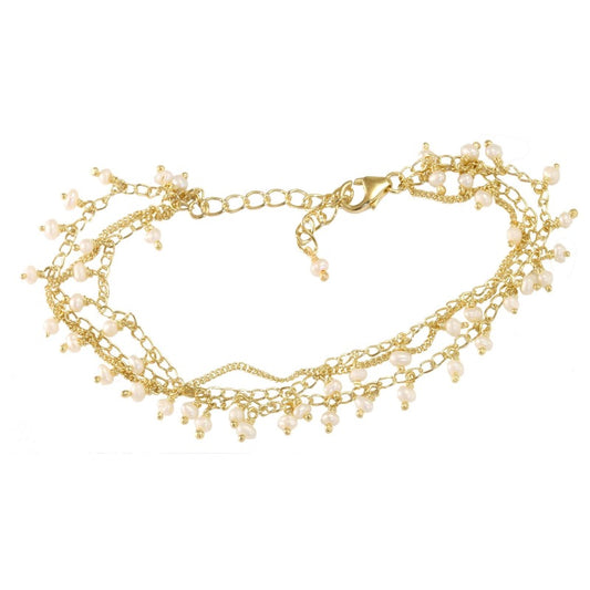 Gold on Silver Freshwater Pearl Bracelet Carathea 