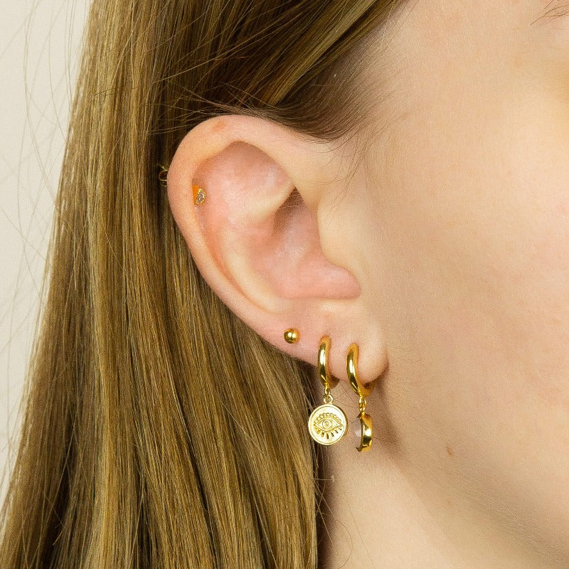 Gold Plated Small Teardrop CZ Stud Earrings Earrings Gecko 