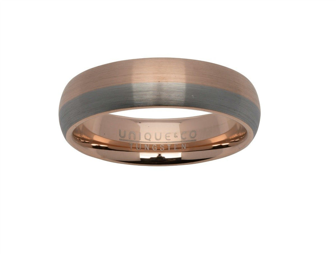 Tungsten and Rose Gold Ring Jewellery Unique 56