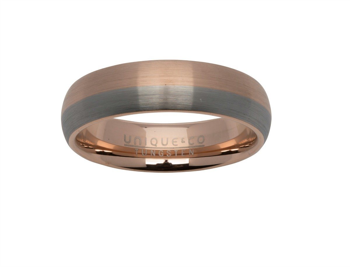 Tungsten and Rose Gold Ring Jewellery Unique 56 