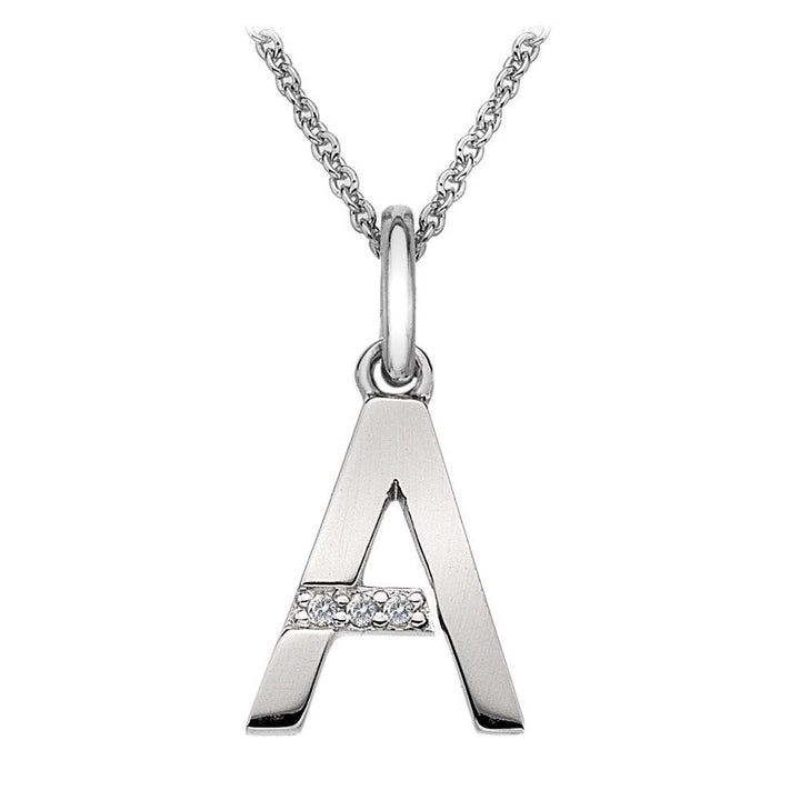 Silver and Diamond Initial Necklace Jewellery Hot Diamonds A