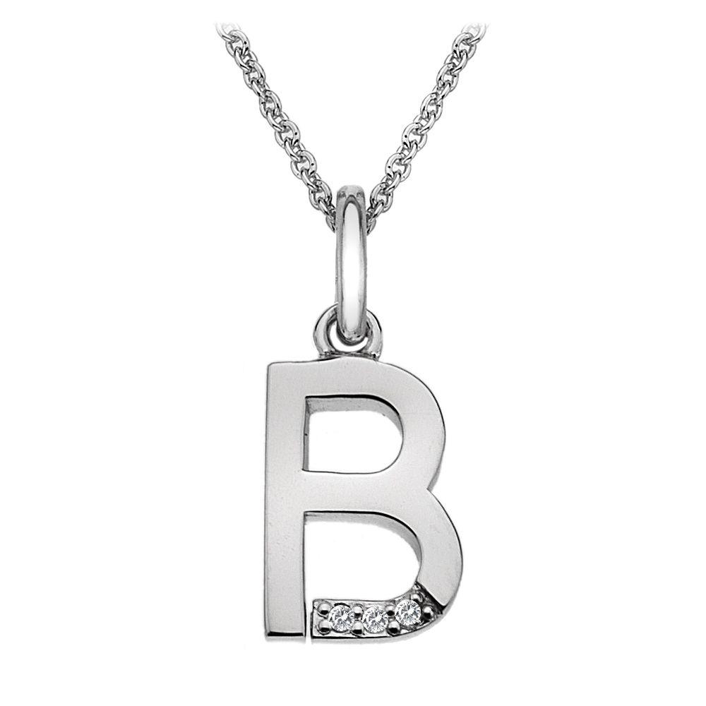 Silver and Diamond Initial Necklace Jewellery Hot Diamonds A