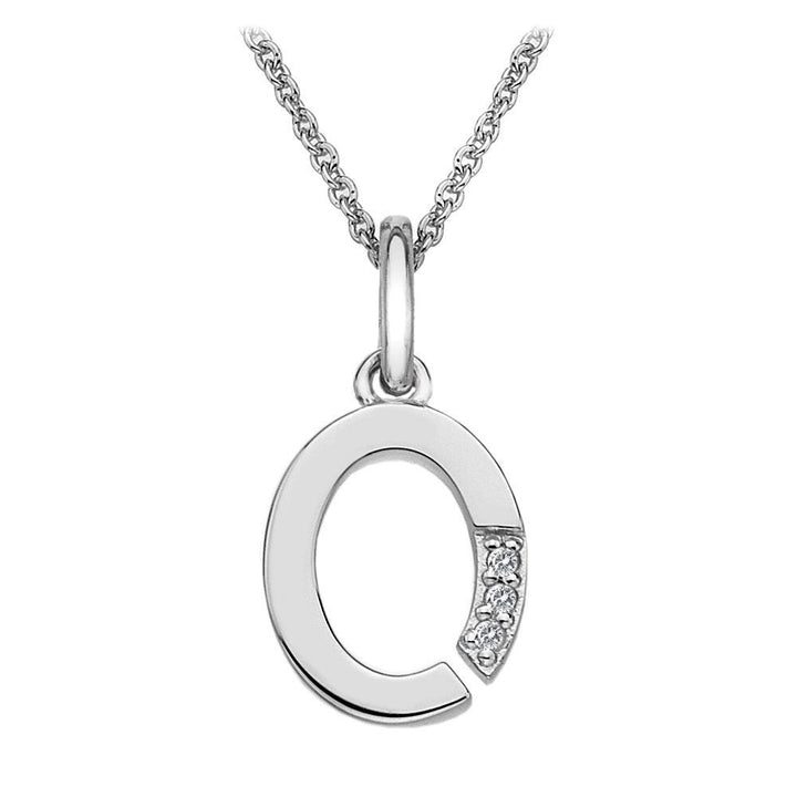Silver and Diamond Initial Necklace Jewellery Hot Diamonds O