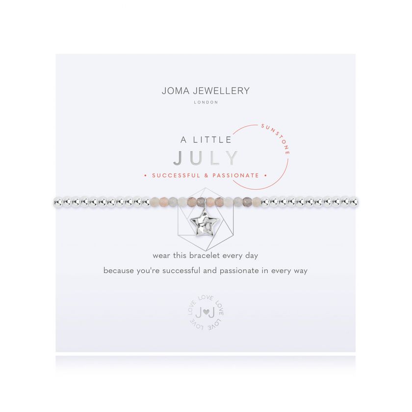 A Little Sunstone July Birthstone Birthday Bracelet Jewellery Joma Jewellery