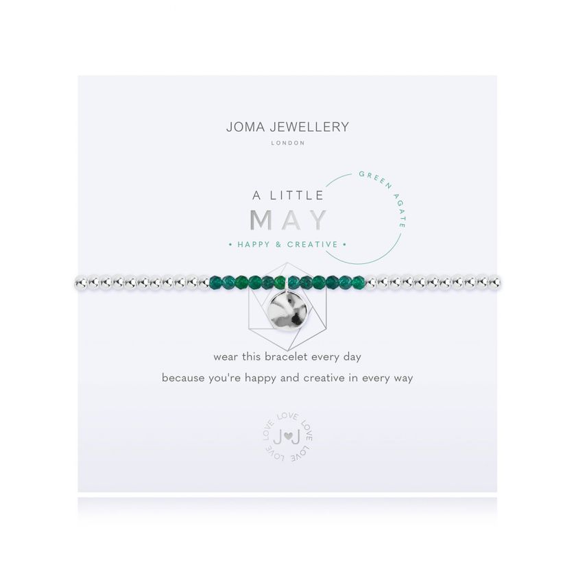 A Little Green Agate May Birthstone Birthday Bracelet Jewellery Joma Jewellery
