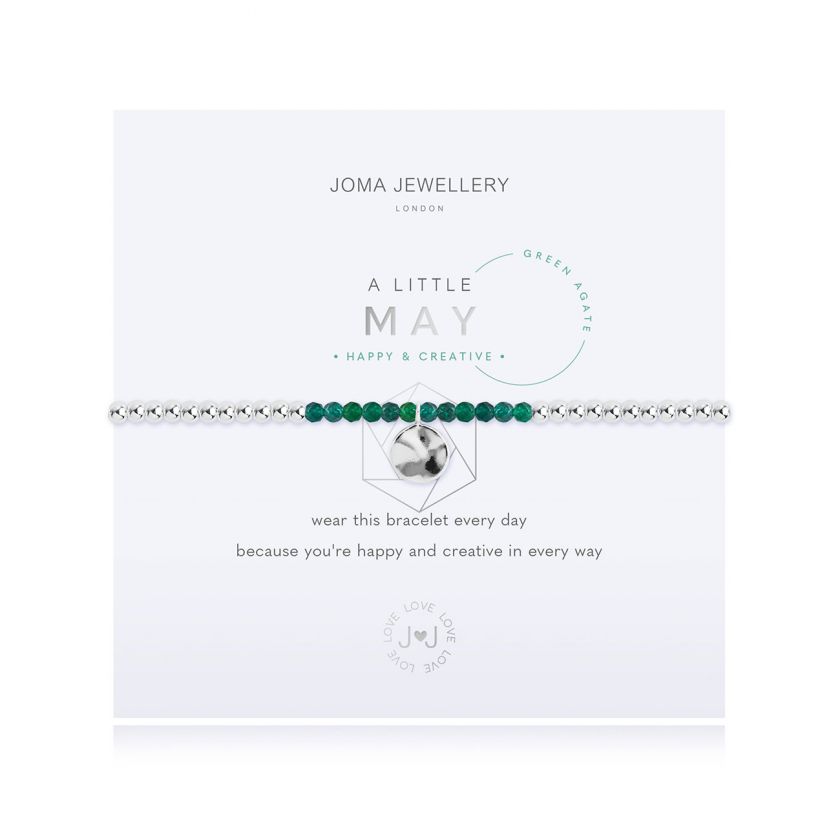 A Little Green Agate May Birthstone Birthday Bracelet Jewellery Joma Jewellery 