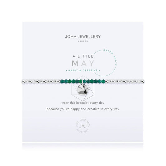 A Little Green Agate May Birthstone Birthday Bracelet Jewellery Joma Jewellery 