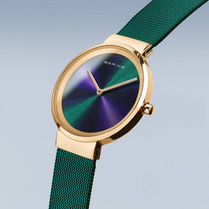 Bering ladies watch in green and gold with Milanese bracelet Watches Carathea