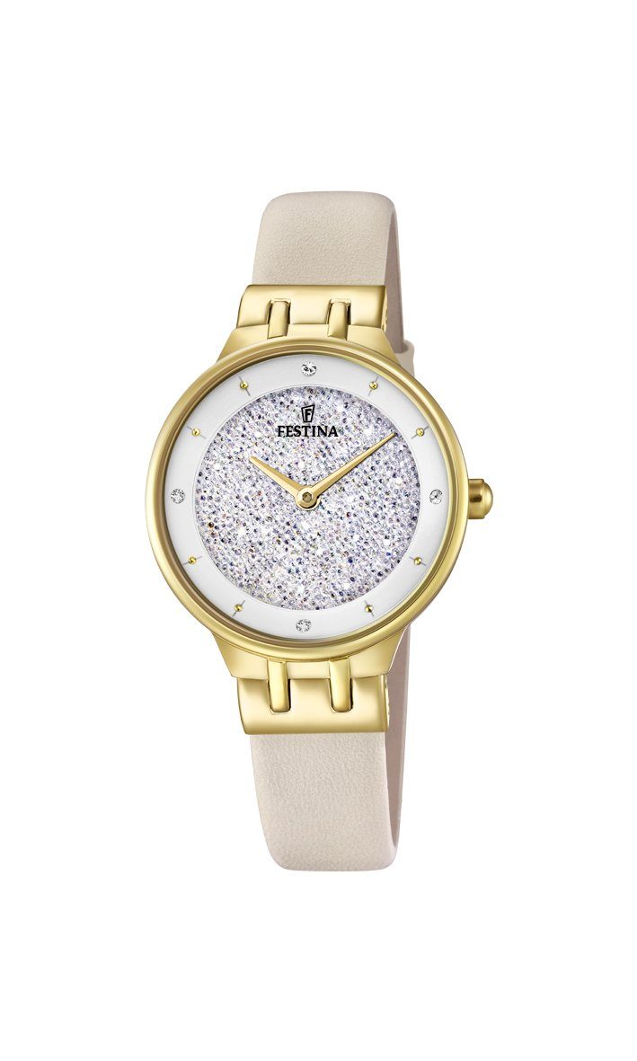 Festina Mademoiselle Watch with Crystal Dial Beige Strap F20405/1 Watches Festina 