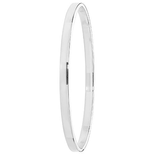 Silver Ladies Oval Bangle Jewellery Treasure House Limited