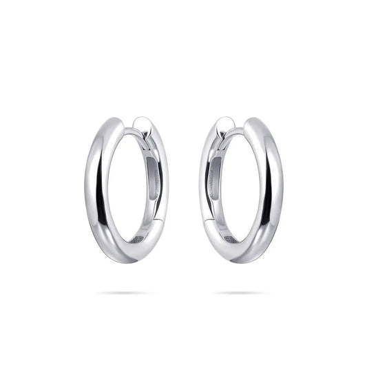 Large Bold Polished Silver Hoop Earrings Earrings Gisser 