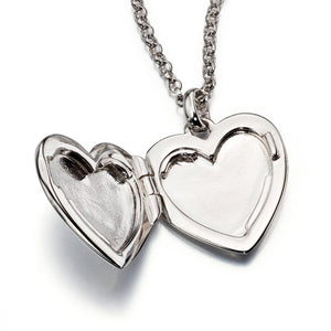 Girls Heart Silver Locket Necklaces & Pendants Carathea