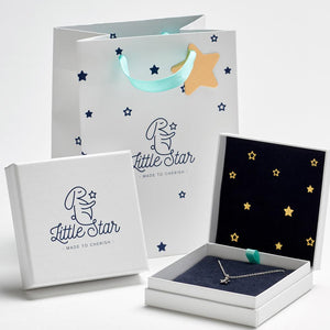 Little Star Girls Star Necklace in Silver with Single Rose Gold Star Necklaces & Pendants Little Star 