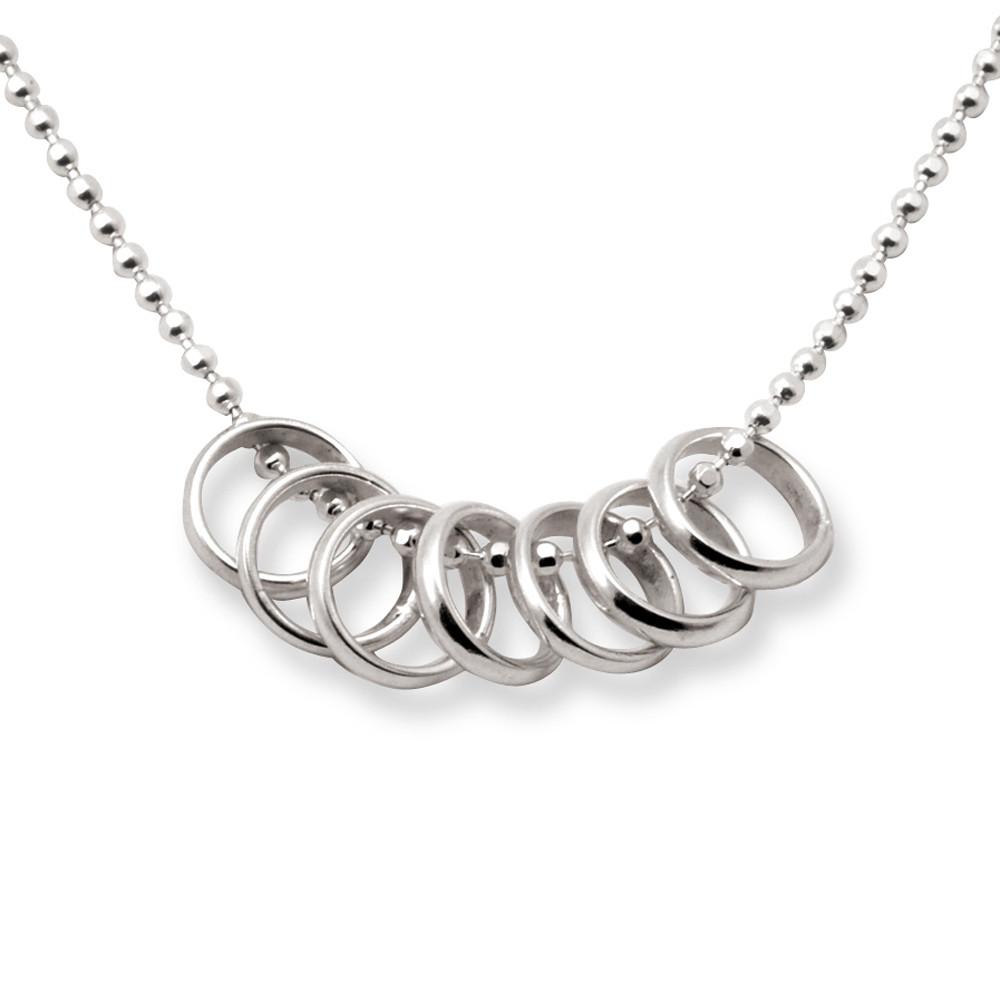 Silver 'Lucky 7' Rings Pendant Jewellery Tales From The Earth 
