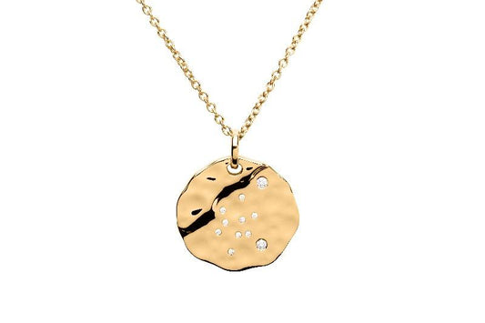 Aquarius Zodiac Constellation Pendant with CZ's in Gold Vermeil Necklaces & Pendants Unique 