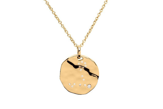 Pisces Zodiac Constellation Pendant with CZ in Gold Vermeil Necklaces & Pendants Unique 