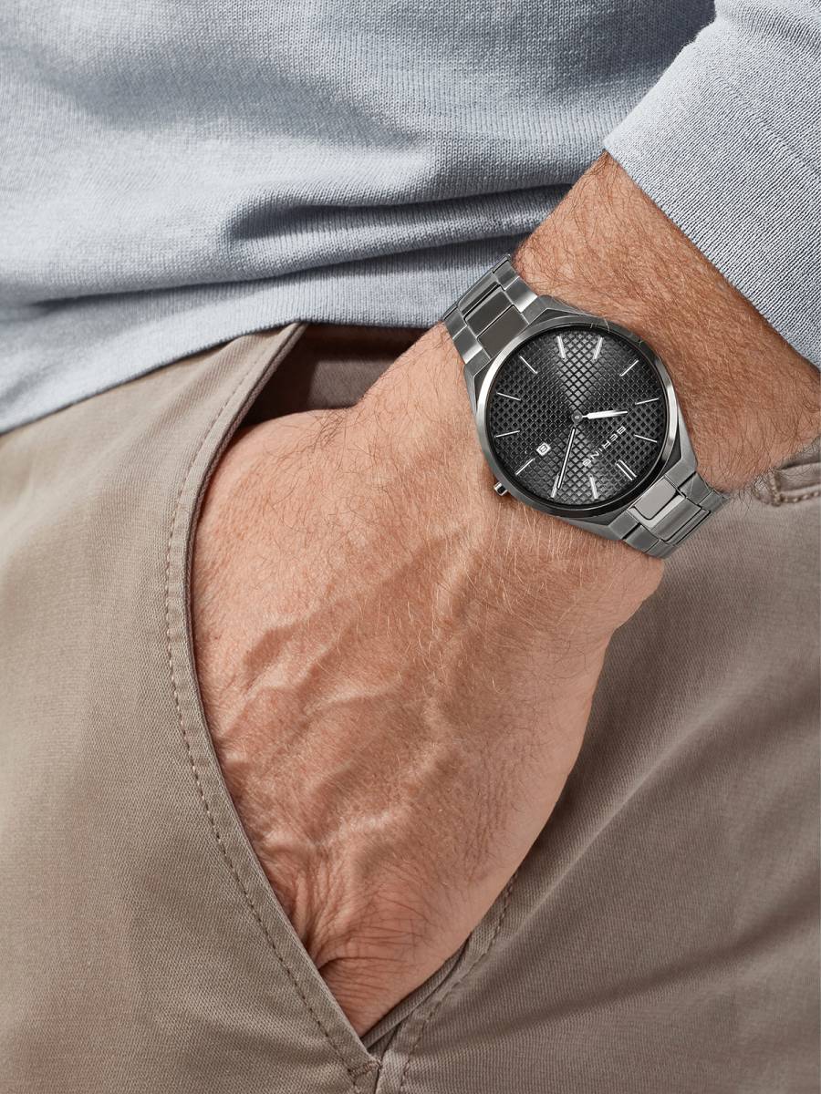 Bering Men's Ultra-Slim Watch in Grey 17240-777 Watches Bering 