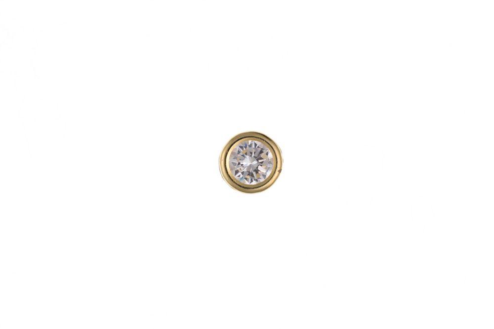 Men's Single Gold CZ Stud Earrings Carathea
