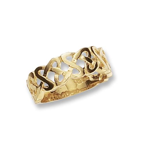 Men's Gold Celtic Band Ring Jewellery Treasure House Limited