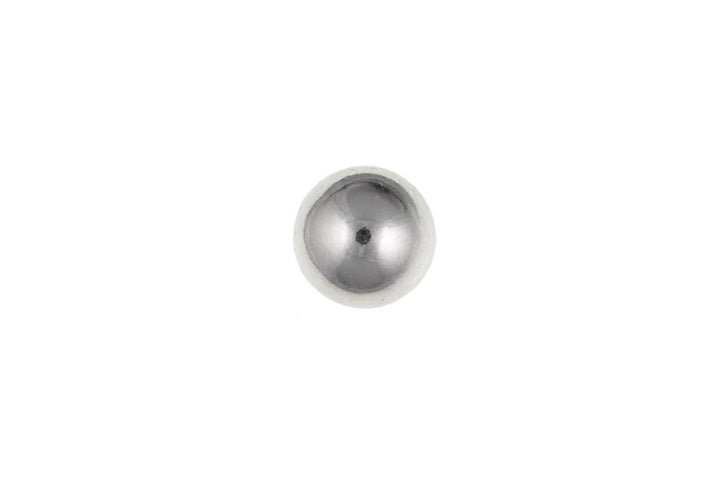 These are simple, round, polished sterling silver ball stud earrings for men, measuring 5mm in diameter and secured with a post and butterfly back.