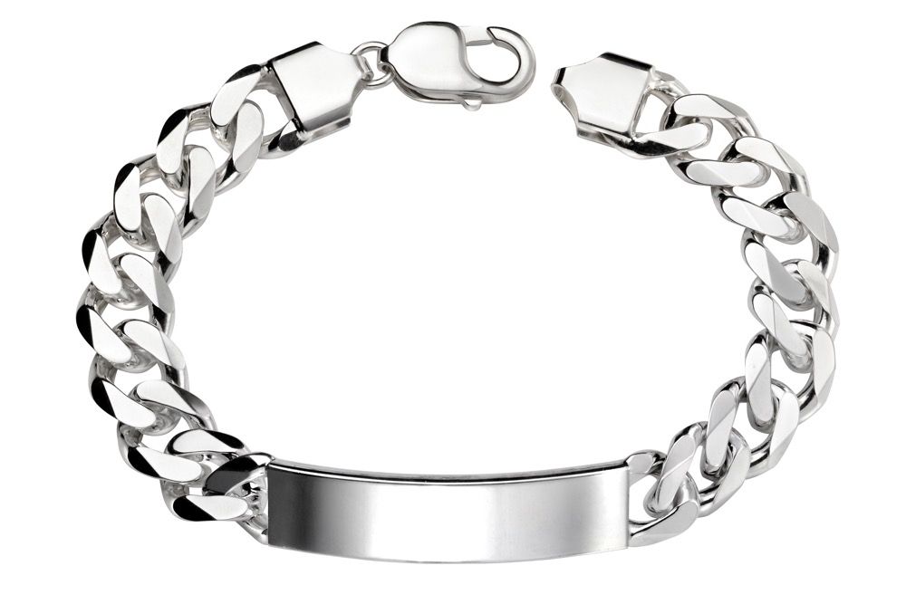 Men's Silver Heavy ID Bracelet Jewellery Carathea