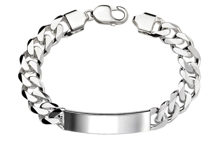 Men's Silver Heavy ID Bracelet Jewellery Carathea