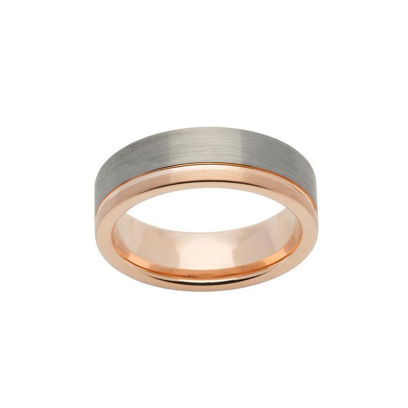 Men's Tungsten and Rose Gold Ring Jewellery Unique O 3/4