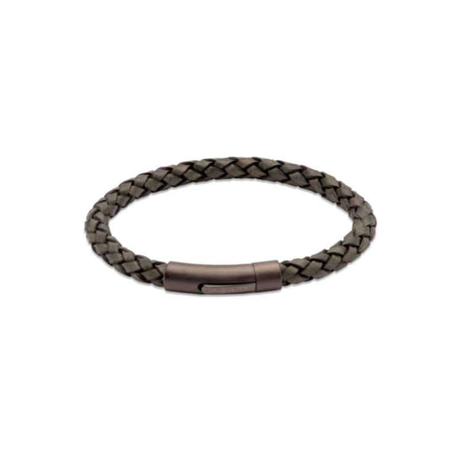 Men's Leather Bracelet in Dark Green with Gunmetal Clasp Men's Bracelets Unique 19 cm 